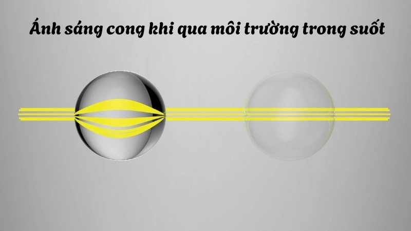  Ánh sáng cong khi qua môi trường trong suốt
