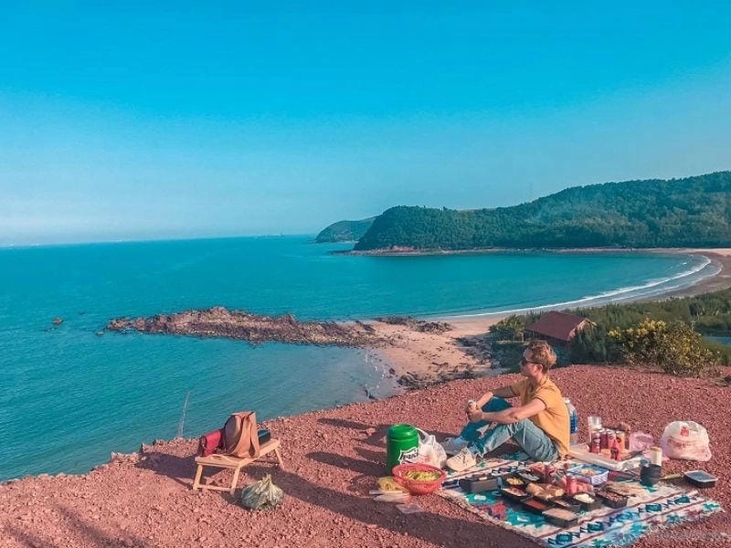 Khung cảnh Bãi Lữ hoàng hôn thật bình yên