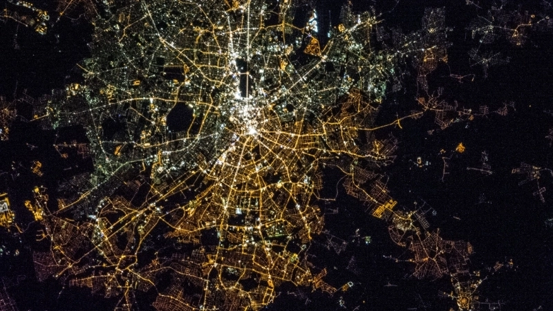  Bản đồ vệ tinh cho thấy mức độ ô nhiễm ánh sáng tại các đô thị