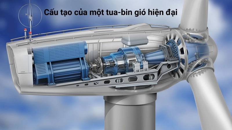 Cấu tạo của một tua-bin gió hiện đại