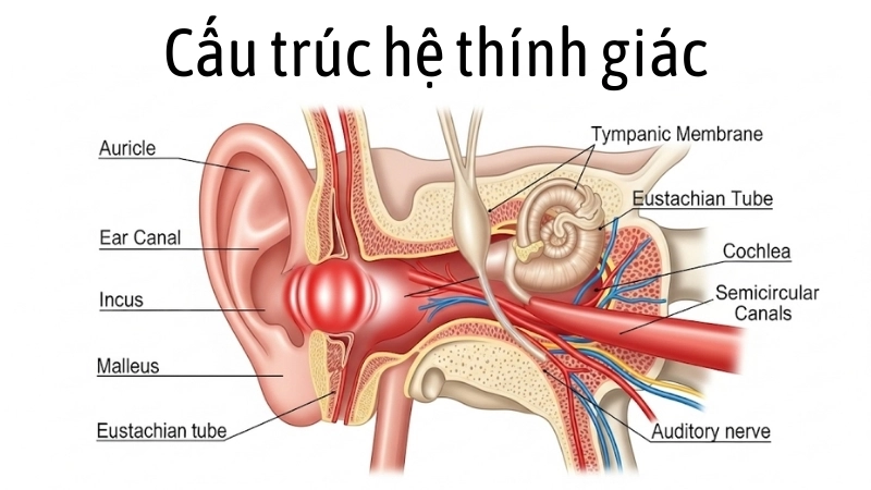  Cấu trúc hệ thính giác và ba phần chính của tai người