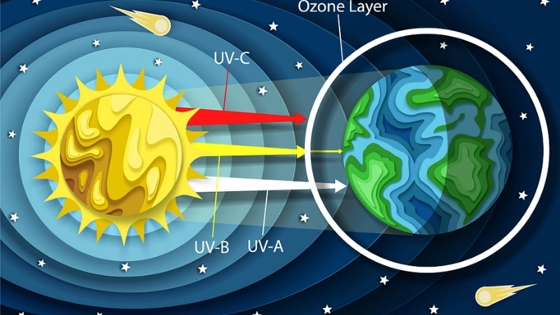 Cấu trúc hóa học của CFC, một loại Fluorocarbon gây hại tầng ozone