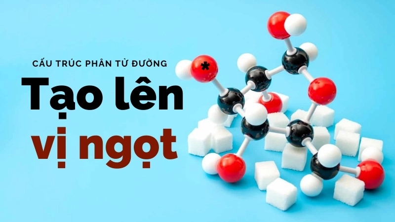 Cấu trúc phân tử đường với các nhóm chức tạo nên tính chất hóa học ngọt