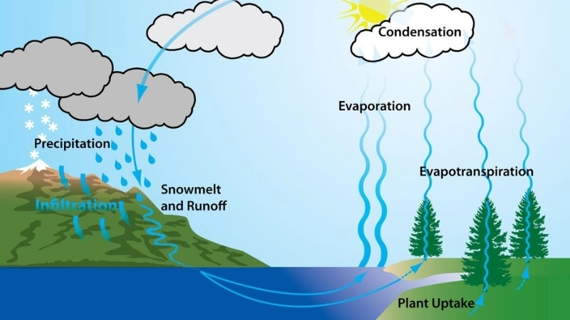  Chu trình ngưng tụ và bay hơi trong khí quyển tạo mây