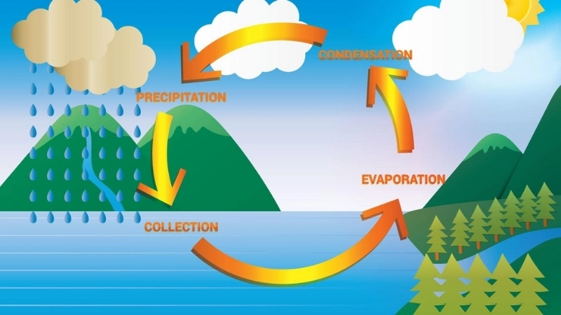  Chu trình nước được thúc đẩy bởi bốc hơi và luồng không khí