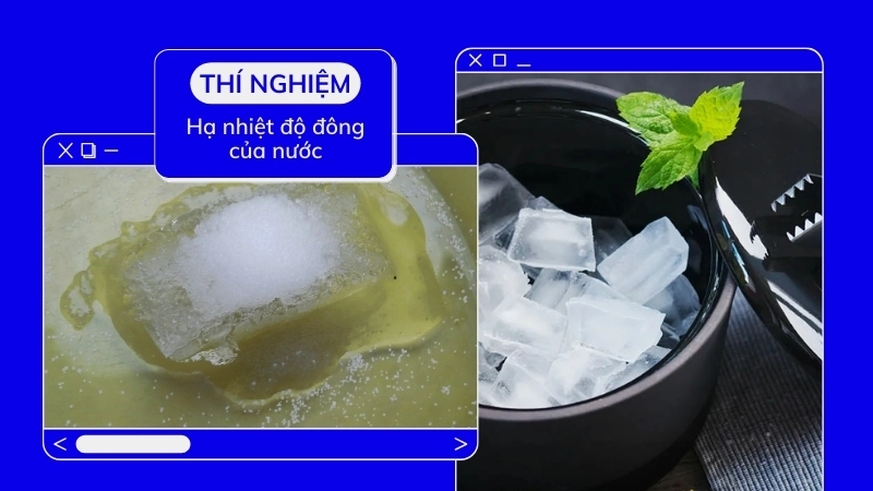  Hạ nhiệt độ đông của nước nhờ muối trong thí nghiệm hóa học đơn giản