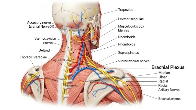  Hệ cơ và thần kinh ở vùng cổ vai gáy có mối liên hệ mật thiết