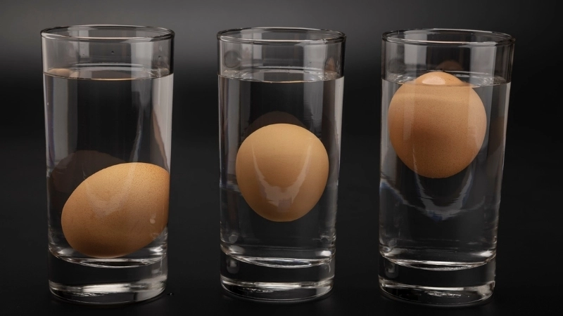  Hóa học nước muối làm tăng mật độ để trứng nổi