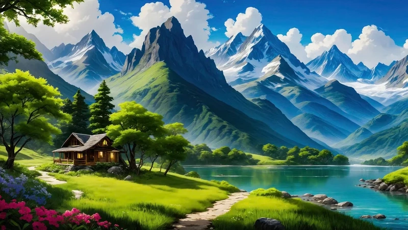 Mang làng quê đến gần với tranh đồng quê 3d