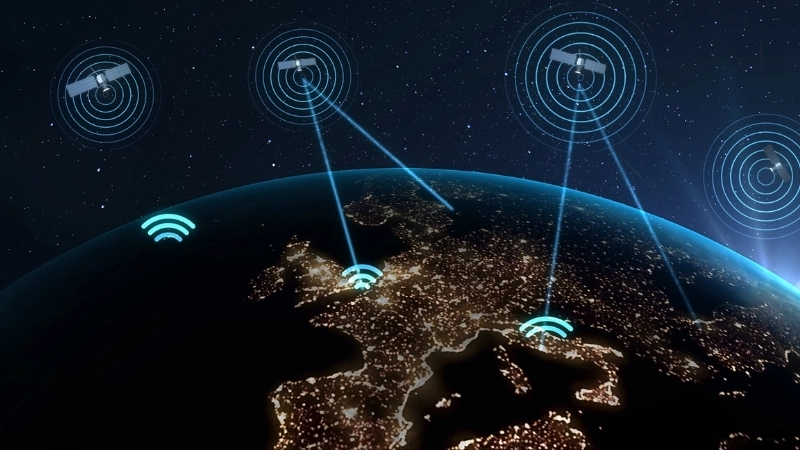  Mô hình kết nối internet toàn cầu qua vệ tinh