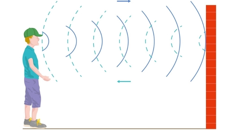 Phản xạ sóng âm tạo tiếng vang trong thí nghiệm vật lý đơn giản