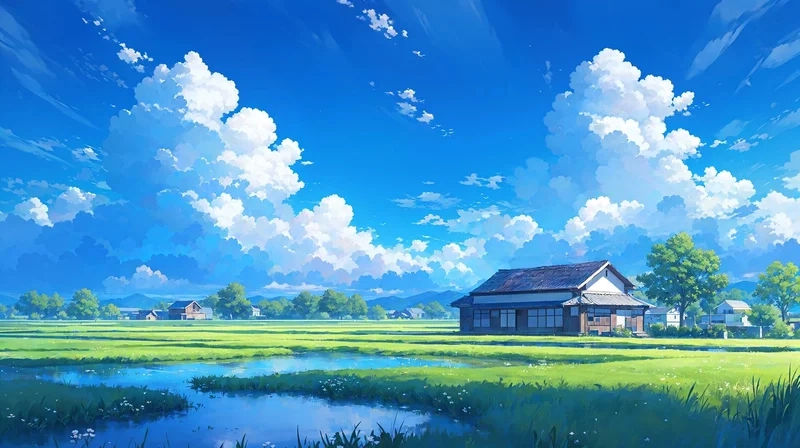 Trang trí đơn giản nhưng đẹp với tranh phong cảnh anime đơn giản