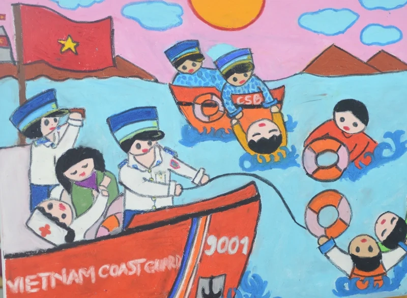 Ngắm đảo xanh tuyệt đẹp qua tranh vẽ biển đảo