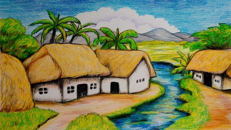 Làm mới không gian sống với tranh dán tường đồng quê xinh xắn