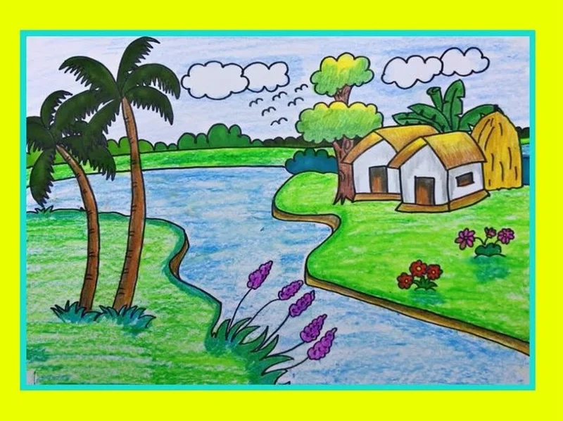 Thưởng thức nghệ thuật qua tranh vẽ đồng quê đẹp sống động