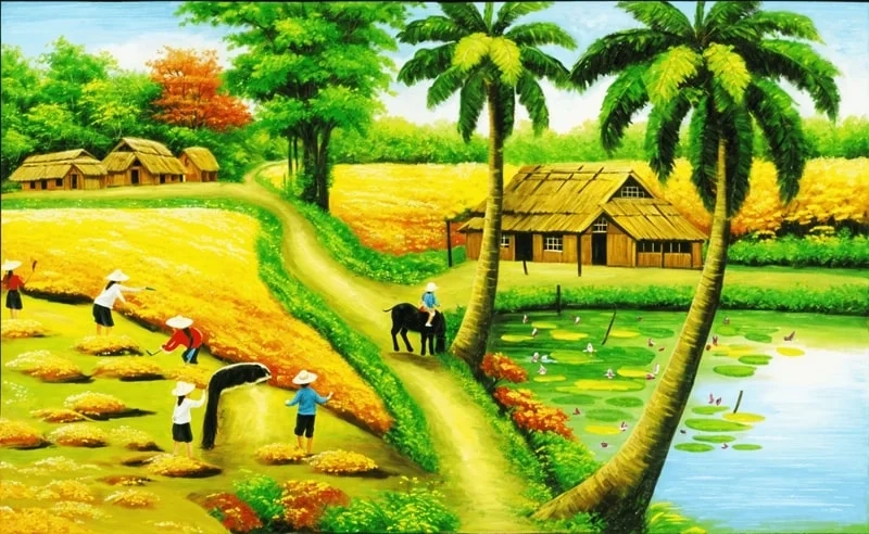 Đắm chìm trong tranh đồng quê đẹp ấn tượng và sinh động