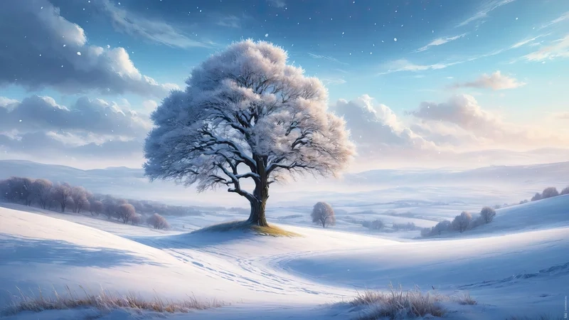 Đắm chìm trong ảnh anime phong cảnh mùa đông sống động