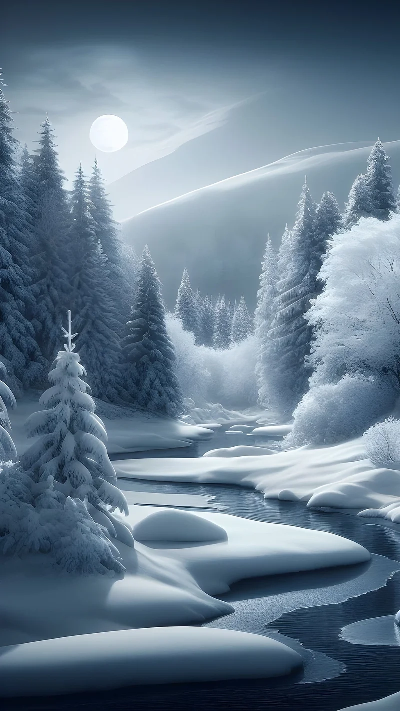 Tuyết trắng phủ đầy phong cảnh mùa đông tuyết đẹp