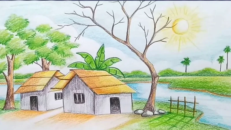 Sáng tạo cùng vẽ tranh phong cảnh quê hương dễ học và đẹp