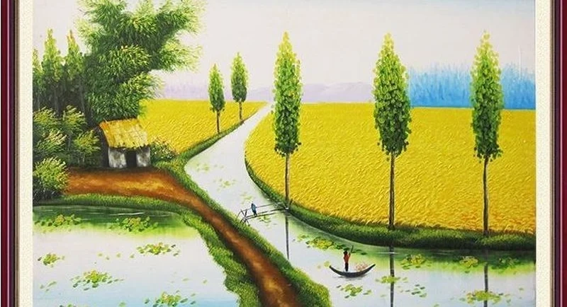 Thả hồn nhẹ nhàng với tranh vẽ quê hương đơn giản dễ cảm nhận