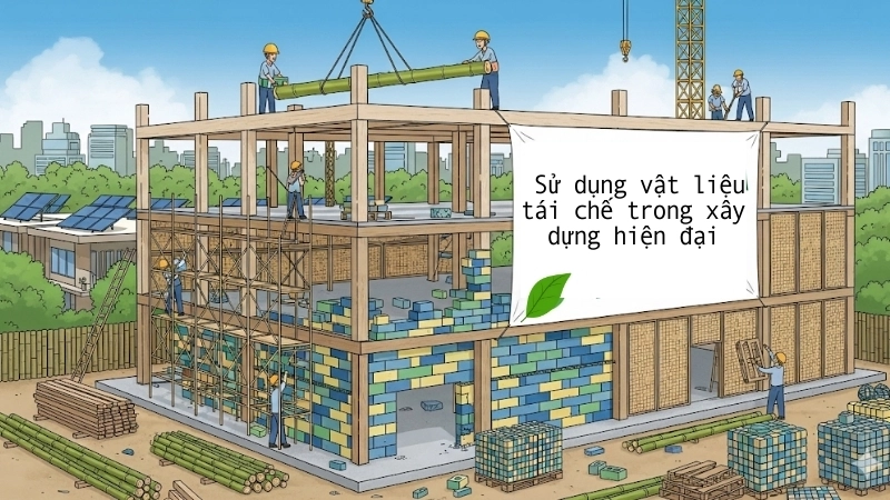  Sử dụng vật liệu tái chế và bền vững trong xây dựng hiện đại