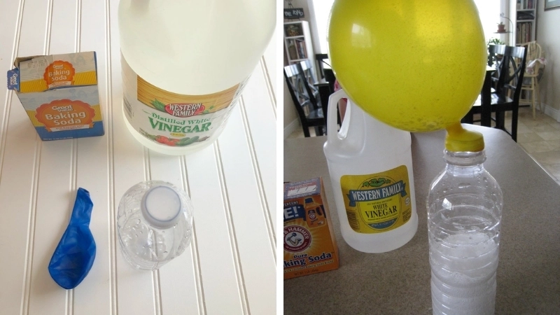 Thí nghiệm bóng bay tự phồng với baking soda và giấm tại nhà