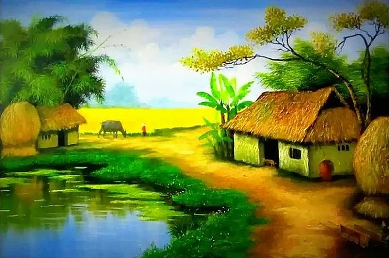 Sáng tạo đơn giản và đẹp với vẽ tranh đề tài quê hương