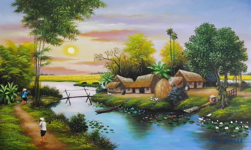 Tận hưởng vẻ giản dị qua tranh đồng quê đơn giản