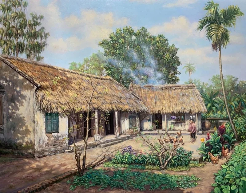 Sáng tạo không giới hạn với tranh vẽ làng quê đơn giản mà đẹp