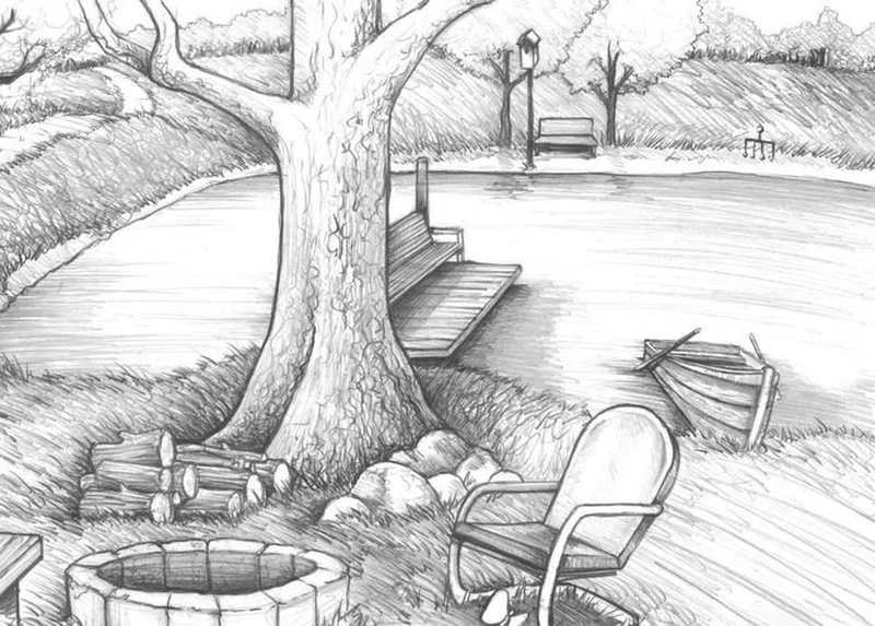 Làng quê hiện lên sống động nhờ vẽ tranh phong cảnh làng quê bằng bút chì