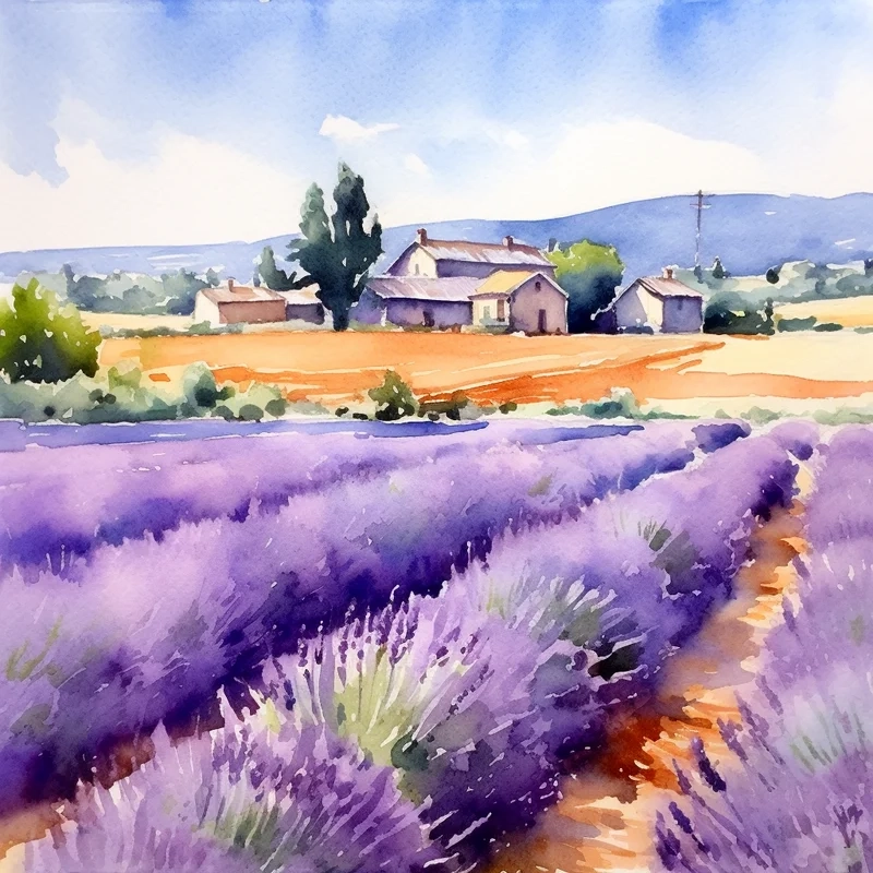 Làng quê yên bình hiện lên với vẽ tranh phong cảnh làng quê bằng màu nước