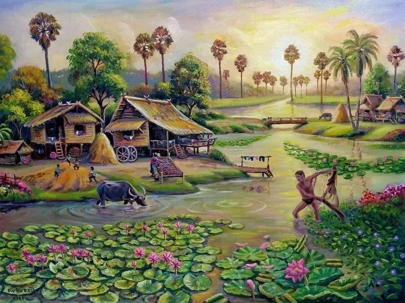 Bắt đầu đơn giản với tranh phong cảnh mùa hè đơn giản