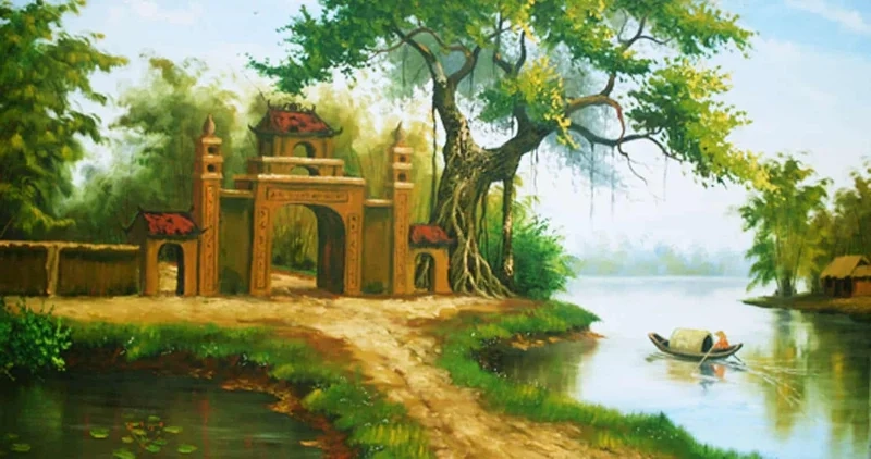 Thể hiện vẻ đẹp miền quê qua tranh đề tài phong cảnh quê hương