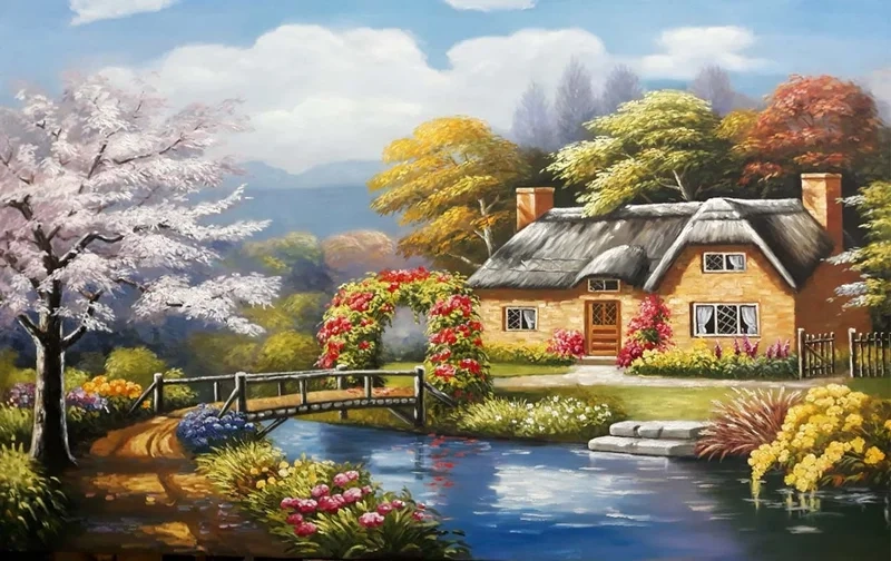 Ngắm tranh sơn dầu cảnh đồng quê sống động và mộc mạc