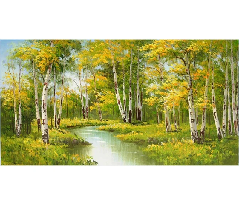Thả hồn vào thiên nhiên xanh mát với tranh sơn dầu rừng cây