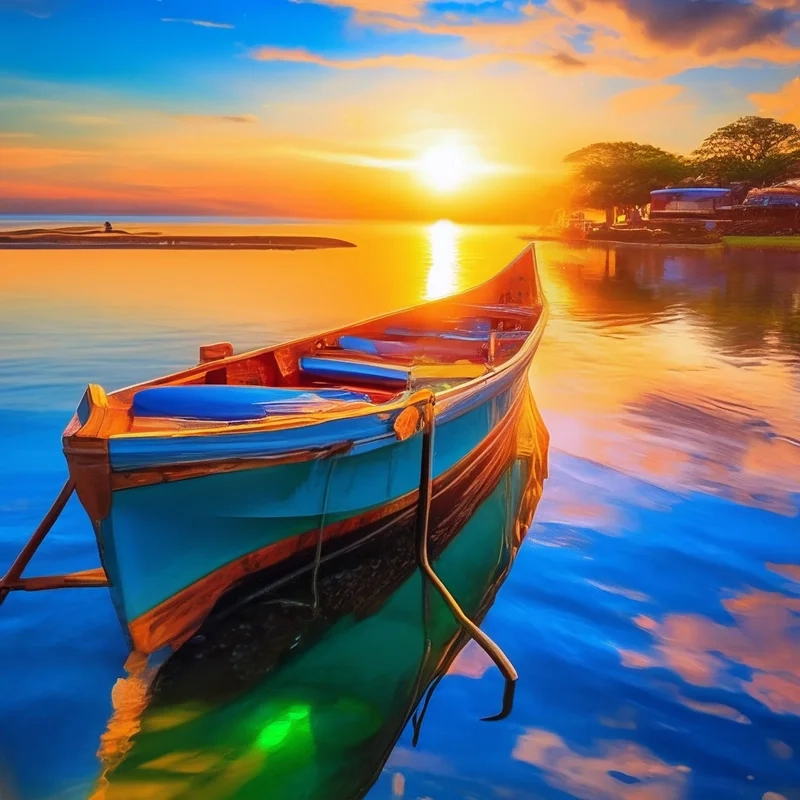 Ngắm bình minh tươi mới qua vẽ tranh cảnh biển bình minh