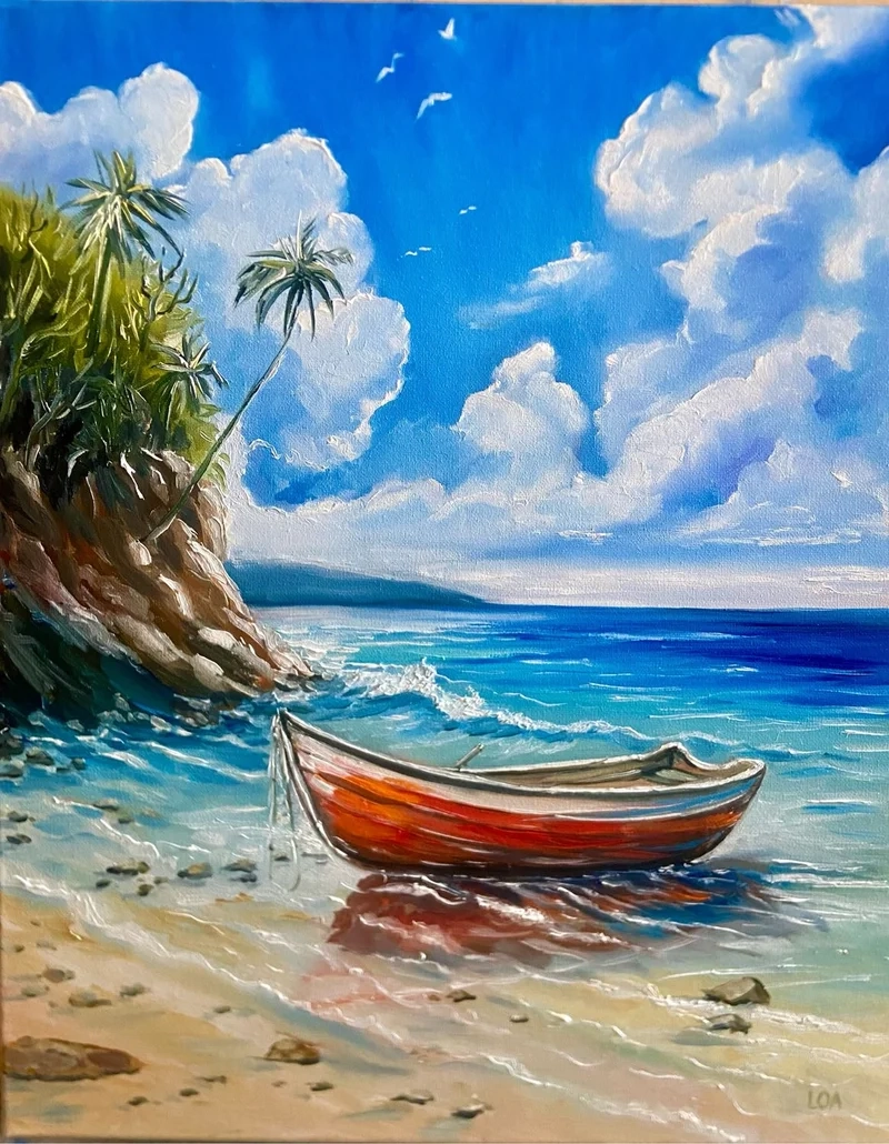 Mang hồn quê vào tranh với vẽ tranh biển đảo quê hương