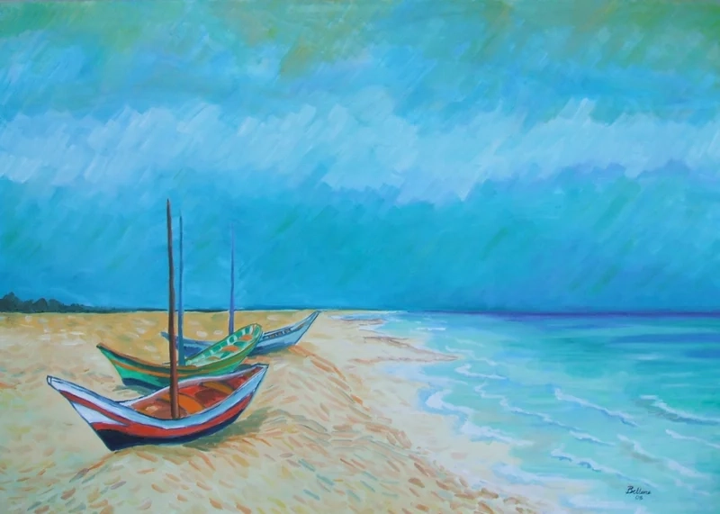 Hòa mình vào sóng nước qua vẽ tranh cảnh biển