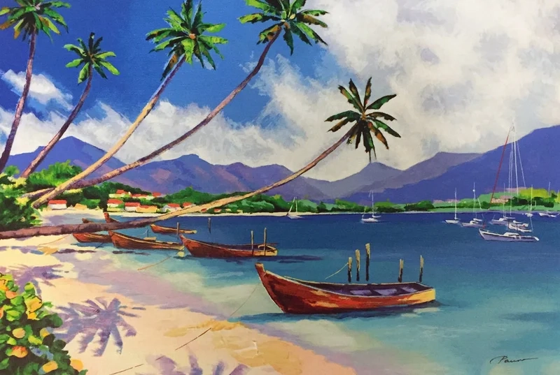 Học cách vẽ đơn giản qua vẽ tranh cảnh biển đơn giản