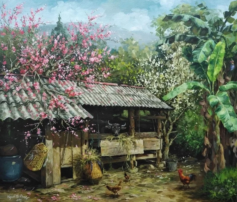 Tận hưởng vẻ đẹp dân dã với vẽ tranh làng quê đơn giản mà đẹp