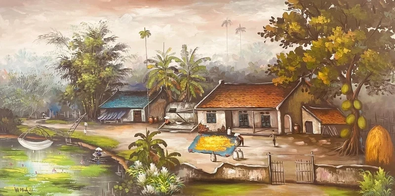 Khơi gợi cảm xúc qua vẽ tranh chủ đề làng quê
