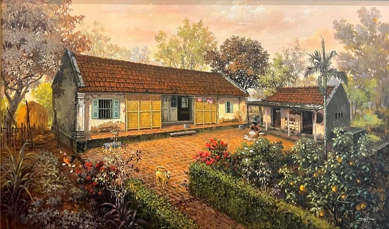 Tạo nên không gian yên bình nhờ vẽ tranh làng quê đẹp