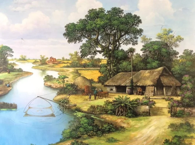 Thưởng ngoạn thiên nhiên mộc mạc với vẽ tranh phong cảnh quê hương đơn giản