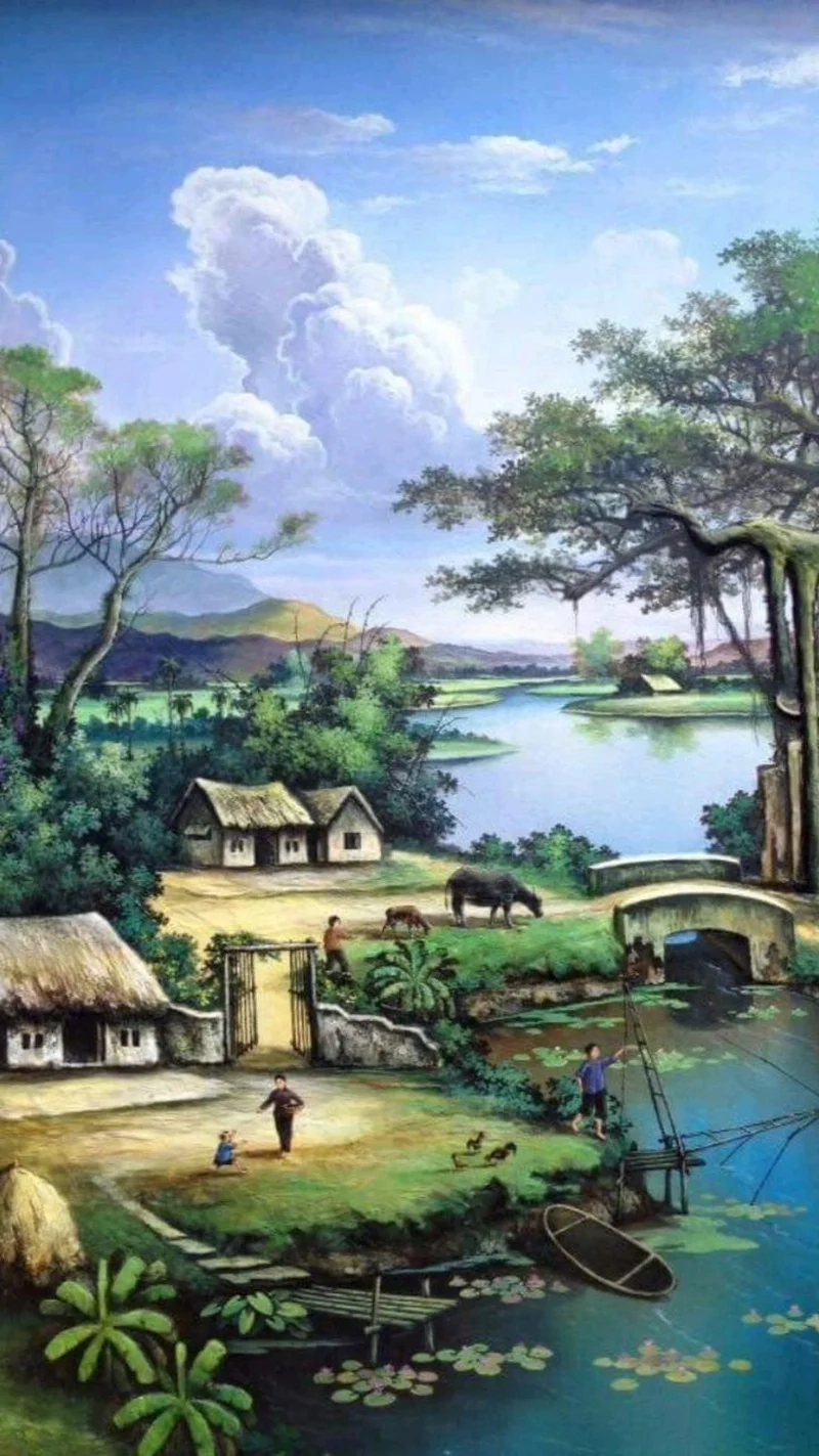 Mang đất nước vào tranh qua vẽ tranh quê hương đất nước