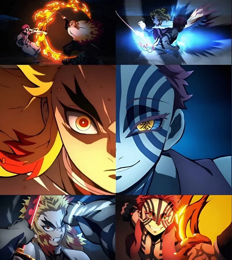 Ngắm ngay khoảnh khắc độc đáo ảnh rengoku vs akaza