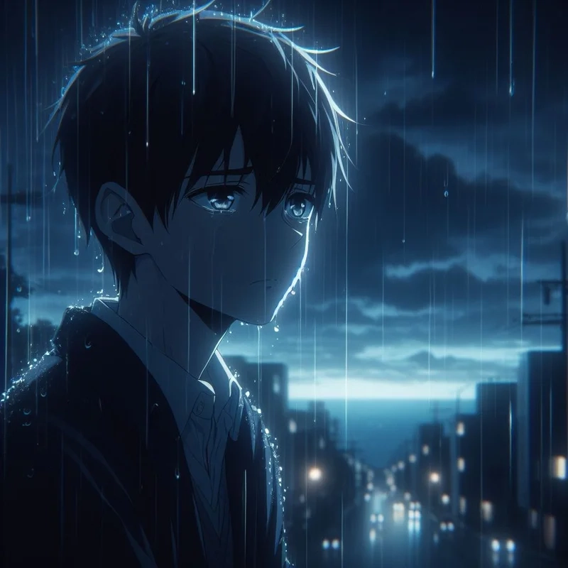 Cảm nhận tâm trạng cô đơn với avatar ảnh anime nam buồn