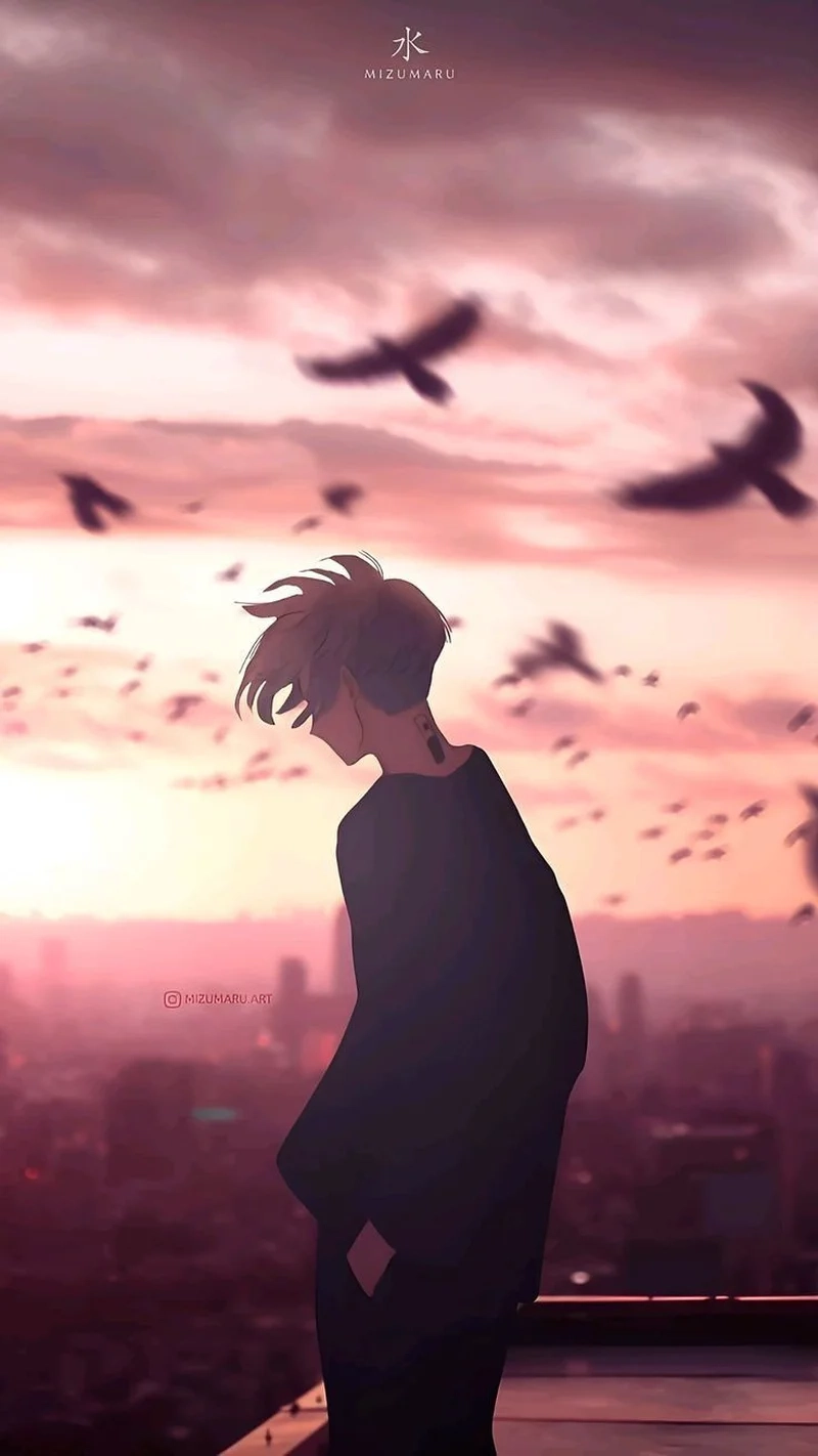 Ngắm nhìn nỗi buồn qua ảnh anime buồn nam