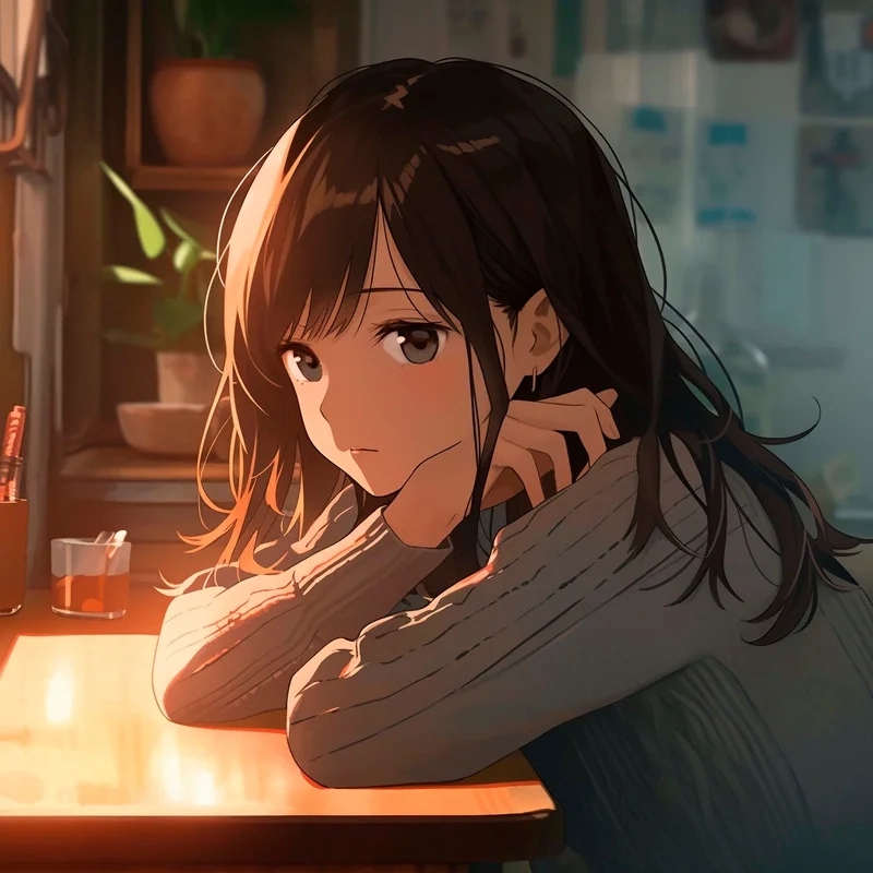 Tạo avatar tâm trạng với ảnh anime nữ buồn cô đơn