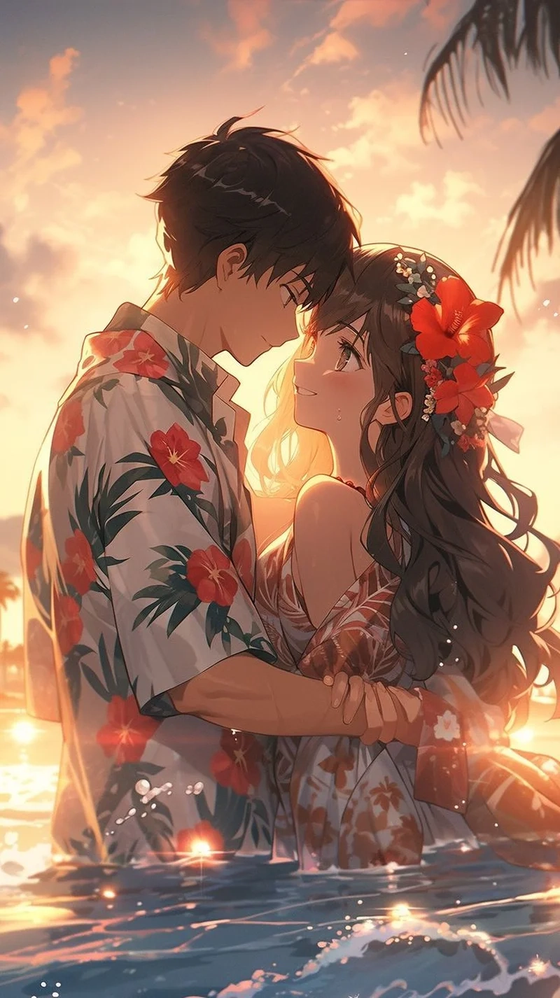 Thể hiện phong cách đặc biệt với hình ảnh cặp đôi yêu nhau chất anime