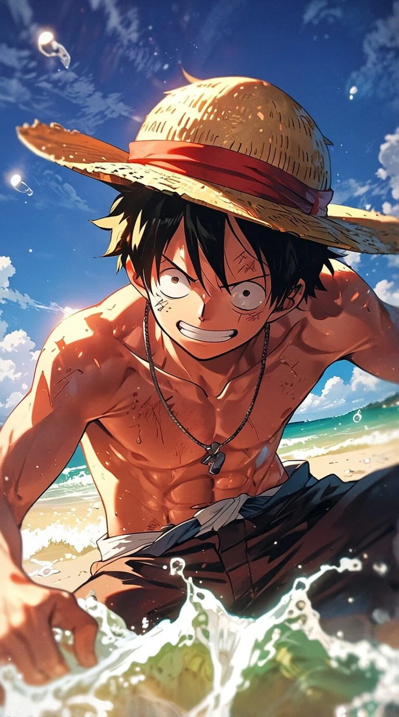 Thả tim cực cute với ảnh anime luffy cute